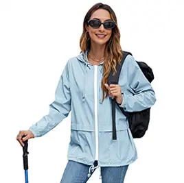 Womens Lightweight Hooded Rain Jac6